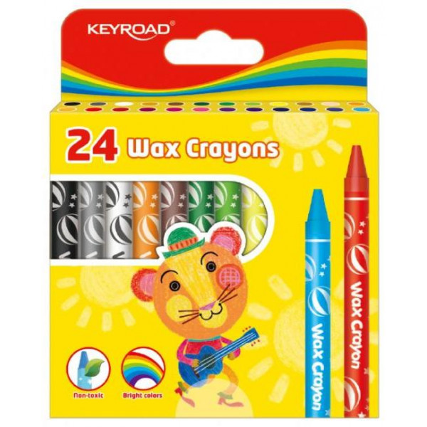 Voskovky KEYROAD 24 ks, mix farieb