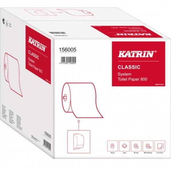 Toaletný papier 2-vrstvový KATRIN Classic system 800 36ks