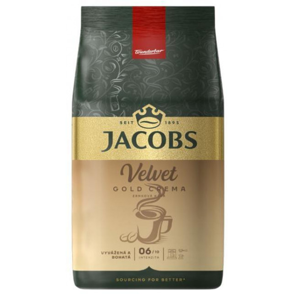 Káva Jacobs Velvet Crema Gold zrnková 1000g