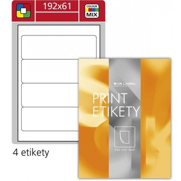 Etikety na zakladače, mix farieb, 192x61mm, 400 ks