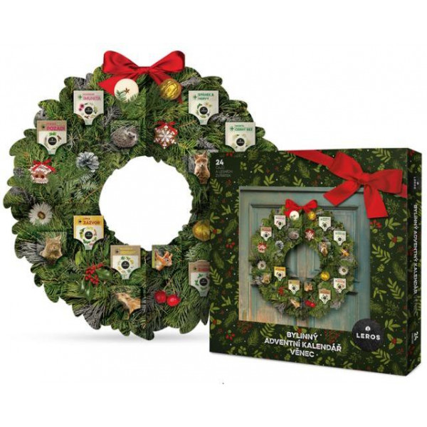 Leros bylinný adventný kalendár veniec (24 vreciek)