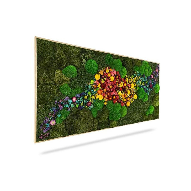 Machový obraz RASTLINY Acebo, 180x60cm, drevený biely rám Machový obraz RASTLINY Acebo, 180x60cm, drevený biely rám