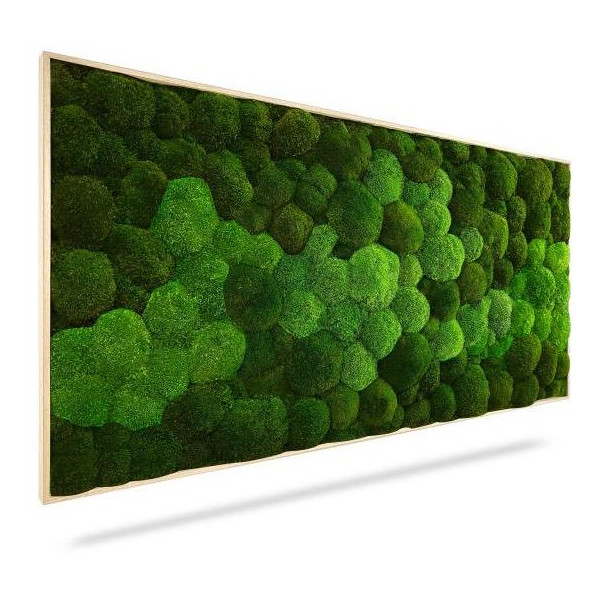Machový obraz DUO Natural Green, 160x60cm, drevený čierny rám