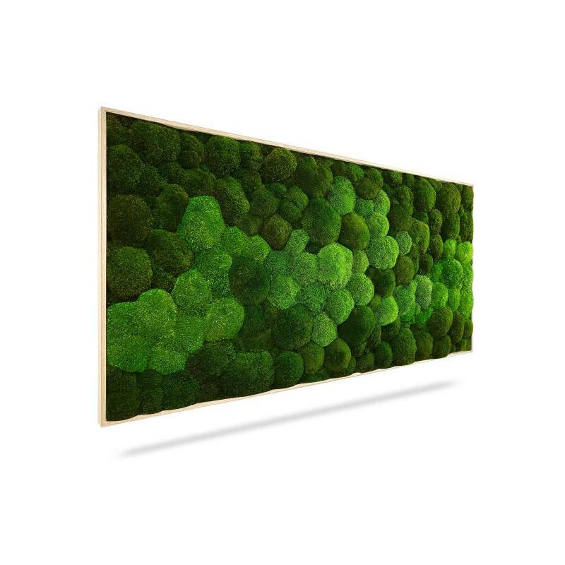 Machový obraz DUO Natural Green, 160x60cm, drevený čierny rám Machový obraz DUO Natural Green, 160x60cm, drevený čierny rám