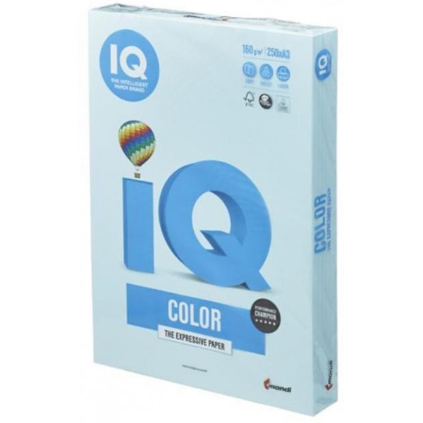 Farebný papier IQ color stredne modrá MB30, A3 160g