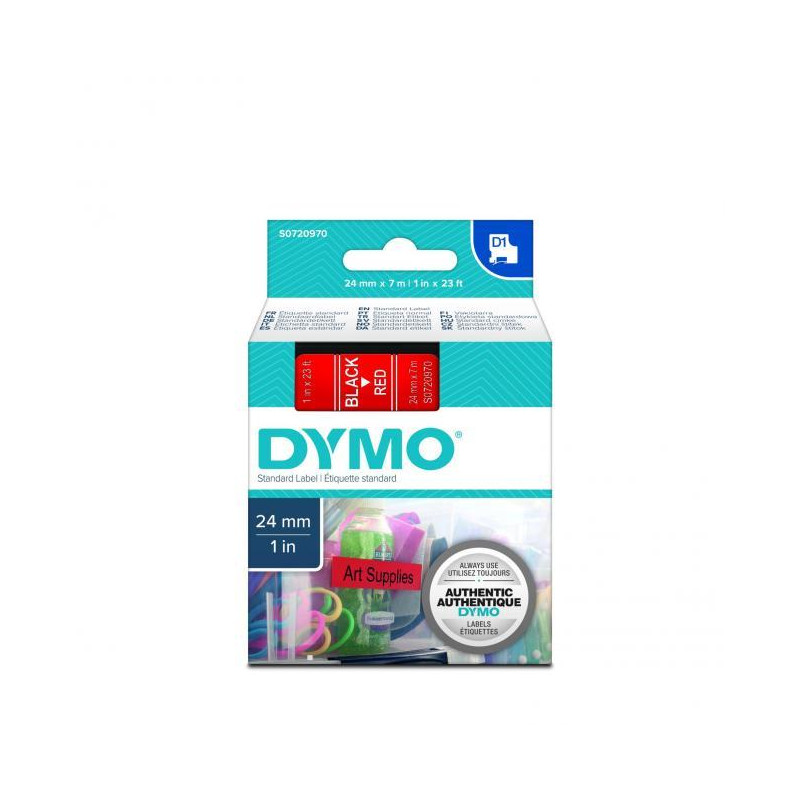 Samolepiaca páska Dymo D1 24 mm červená/čierna Samolepiaca páska Dymo D1 24 mm červená/čierna