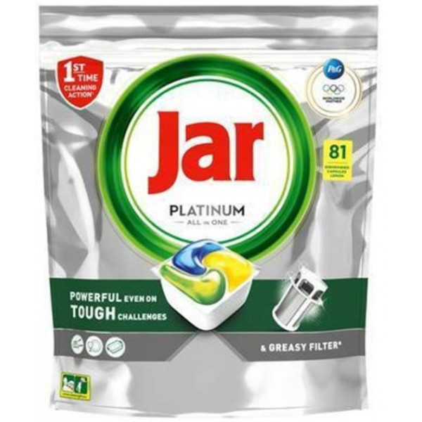 JAR tablety do umývačky riadu Platinum All in One Lemon 81 ks