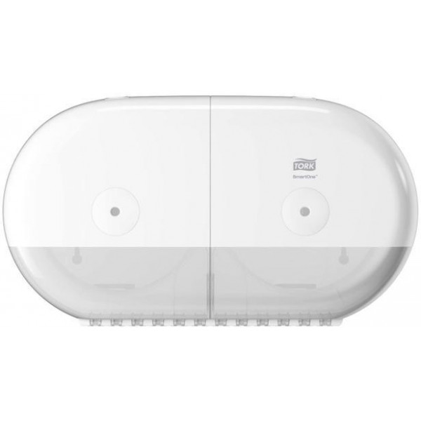 Zásobník Tork SmartOne® mini dvojitý na toaletný papier v kotúči, biely