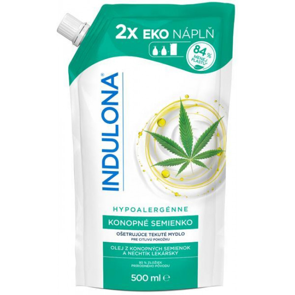 Tekuté mydlo INDULONA náhradná náplň 500 ml Konopné semienko