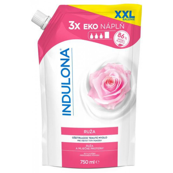 Tekuté mydlo INDULONA náhradná náplň 750 ml Ruža