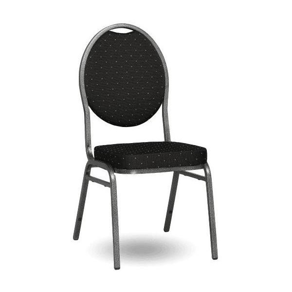 Banketová stolička Black Round, antracitový rám, látka čierna
