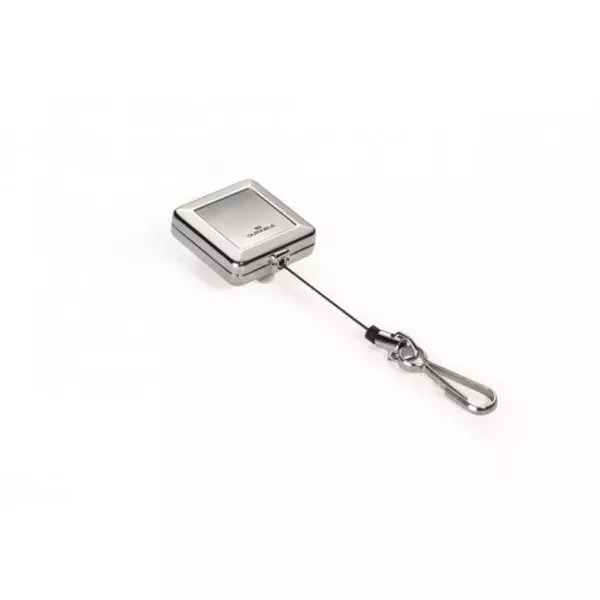 Výsuvný kotúč kovový hranatý s karičkou DURABLE JOJO CHROME QUADRO strieborný 1ks