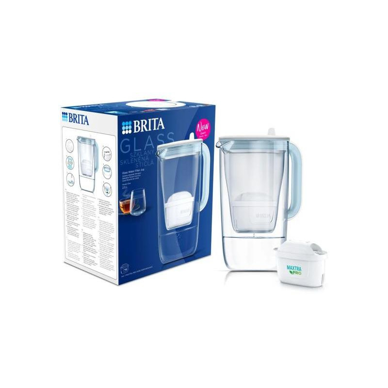 Filtračná kanvica Brita Glass Jug, 2,5 l, sklenená, svetlo modrá Filtračná kanvica Brita Glass Jug, 2,5 l, sklenená, svetlo modrá