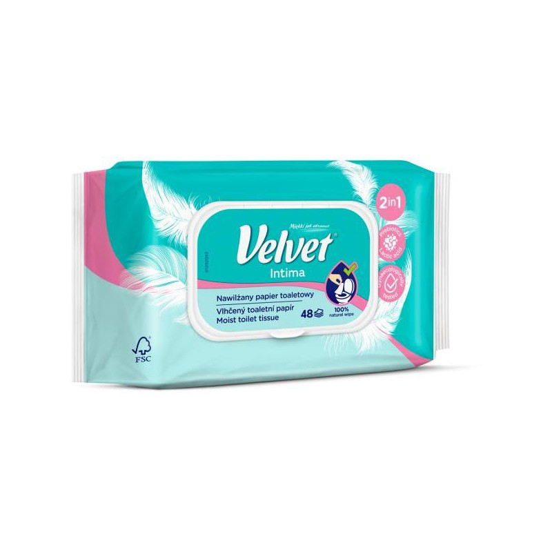 Vlhčený toaletný papier Velvet Intima 48ks Vlhčený toaletný papier Velvet Intima 48ks
