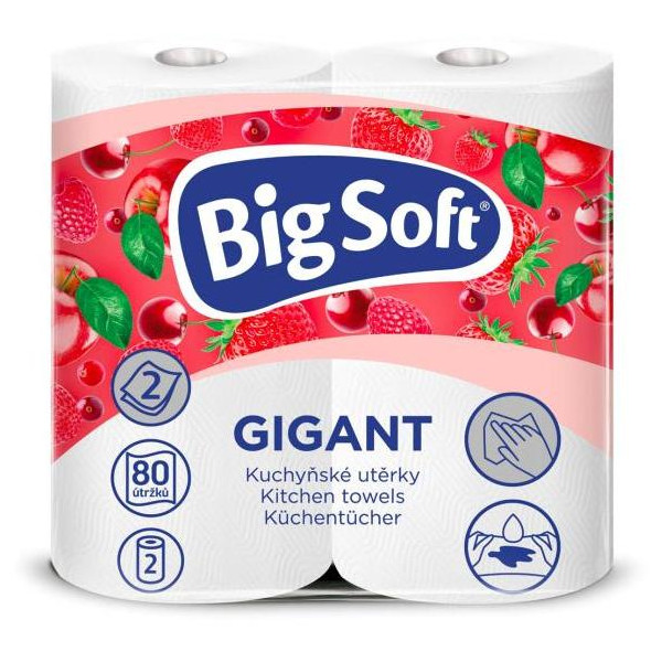 Kuchynské utierky 2-vrstvové Big Soft Gigant 2ks, 16,4m