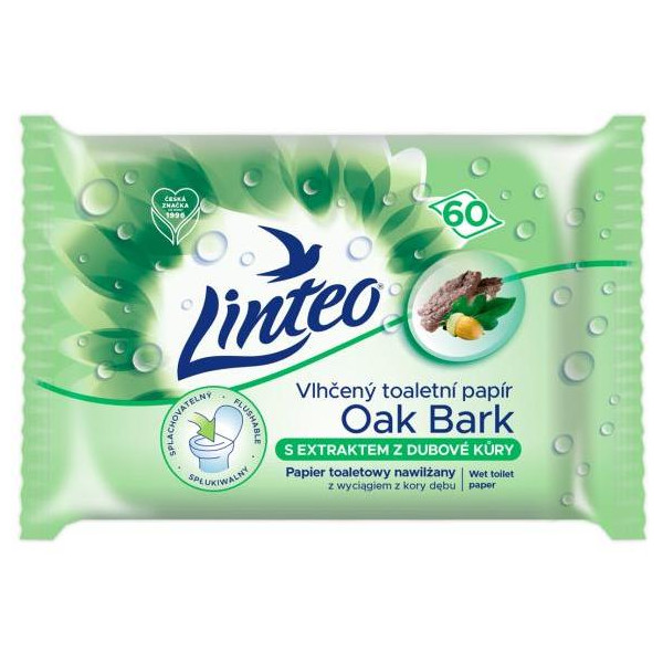Vlhčený toaletný papier LINTEO Satin dubová kôra 60 ks
