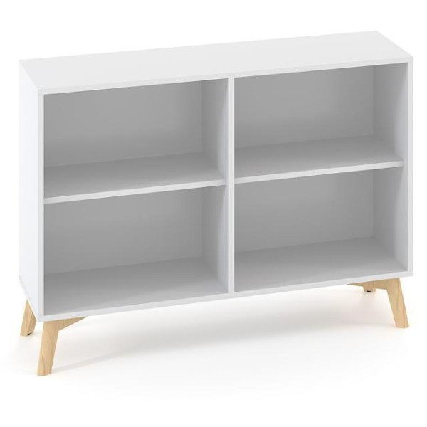Policová skriňa ALFA ROOT nika s del.priečkou, 1 polica, 120x45x88,7cm, biela