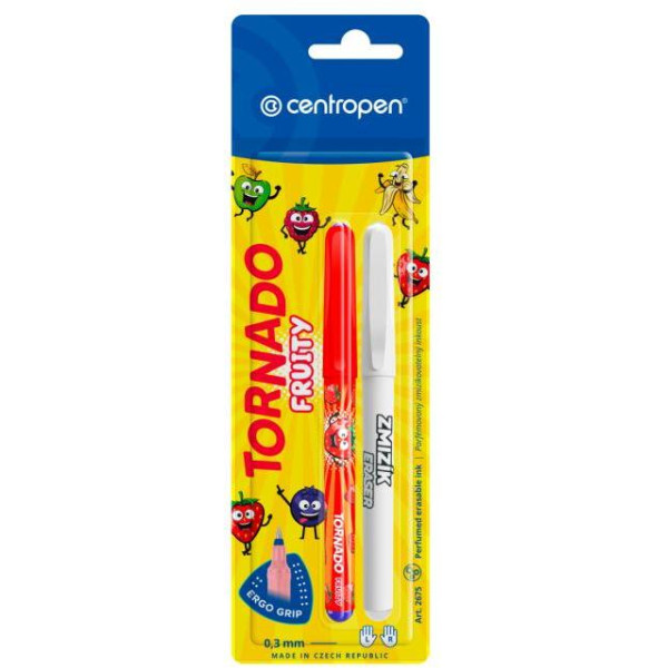 Guľôčkové pero 2675/2 BL Tornado Fruity+zmizík mix farieb