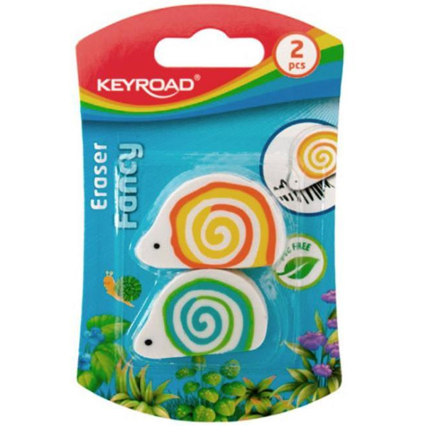 Guma univerzálna KEYROAD Snail 3ks blister mix farieb