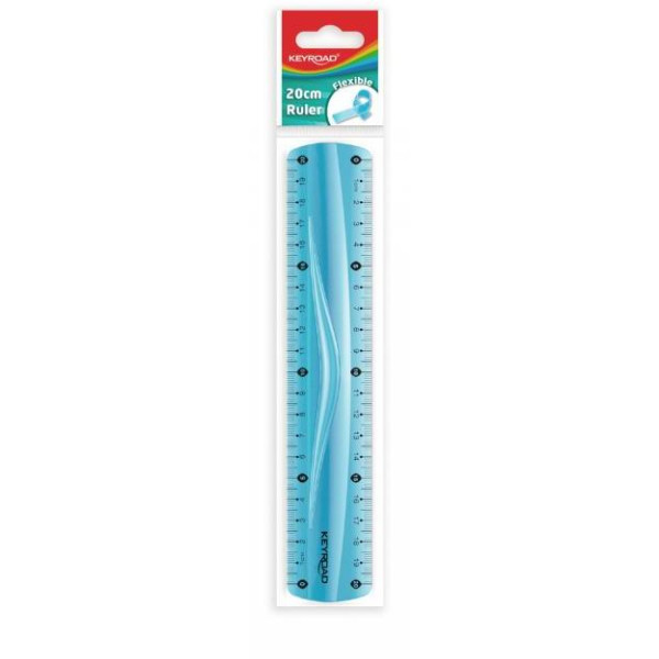 Pravítko KEYROAD, 20cm, ohybné, mix farieb
