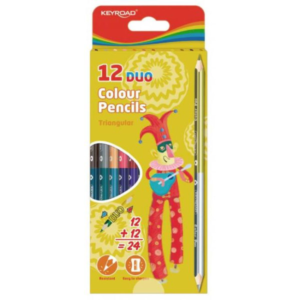 Ceruzkové pastelky KEYROAD dvojité 24 farieb