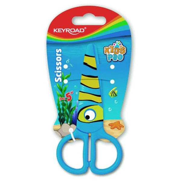 Školské nožnice KEYROAD fish blister modré