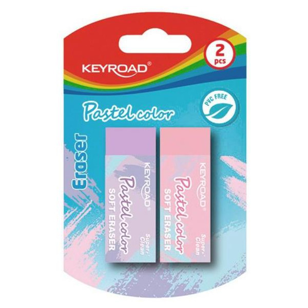 Guma KEYROAD 2 ks pastel blister mix farieb