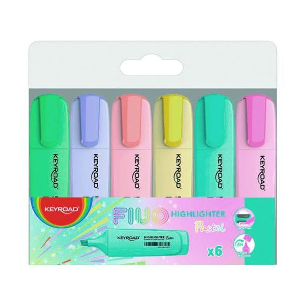 Sada zvýrazňovačov KEYROAD Pastel 6ks