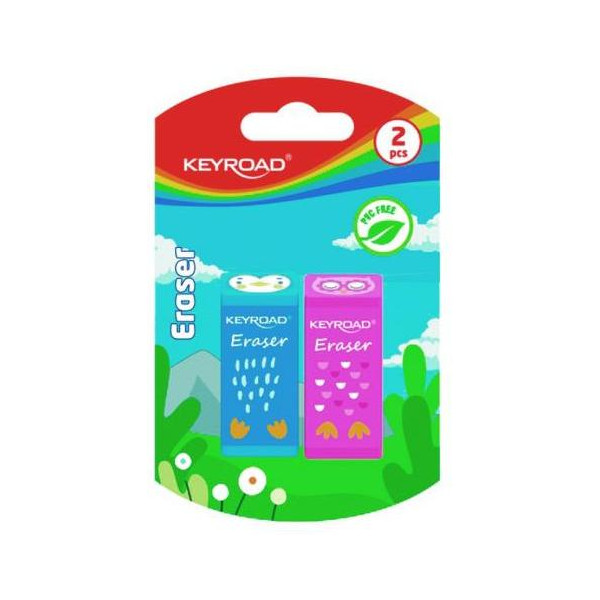 Guma KEYROAD Animal 2ks blister čierna
