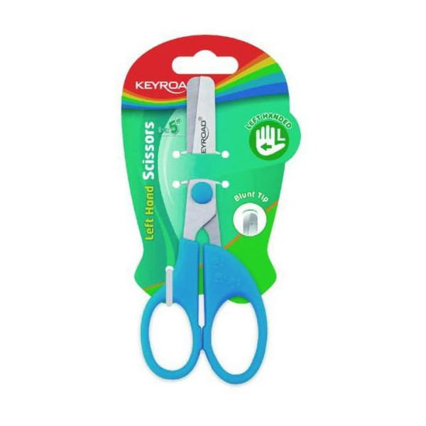 Detské nožnice KEYROAD Kids pre ľavákov, 13 cm, blister mix farieb