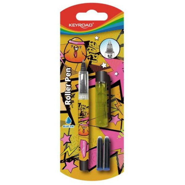 Guľôčkové pero KEYROAD 0,7 mm 2 náplne blister mix farieb