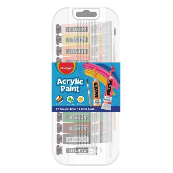 Akrylové farby KEYROAD, 12x12ml mix farieb