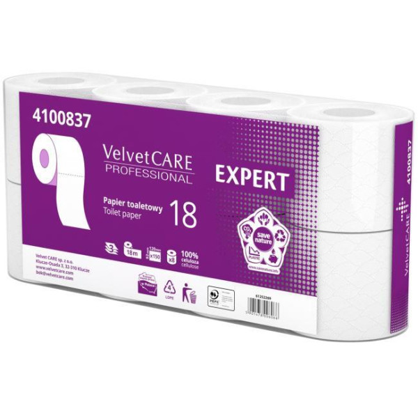 Toaletný papier 3-vrstvový VELVET CARE Expert 18m (8ks)