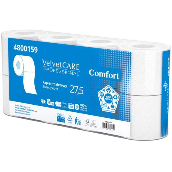 Toaletný papier 2-vrstvový VELVET CARE Comfort 27,5m (8ks)