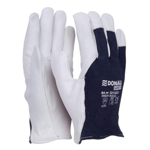 Rukavice pracovné kombinované DONAU SAFETY bielo-námornícke modré veľ. 10/XL