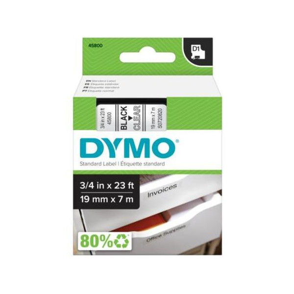 Samolepiaca páska Dymo D1 19 mm číra/čierna
