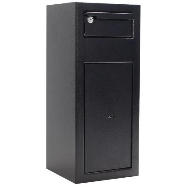 Nábytkový sejf Cashmatic 1, s vhadzovacím mechanizmom, na kľúč, čierny