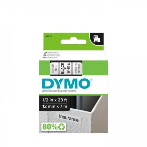 Samolepiaca páska Dymo D1 12 mm biela/čierna