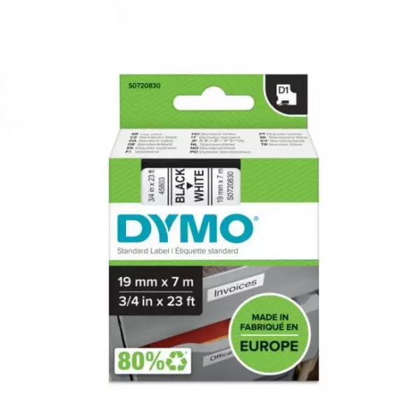 Samolepiaca páska Dymo D1 19 mm biela/čierna