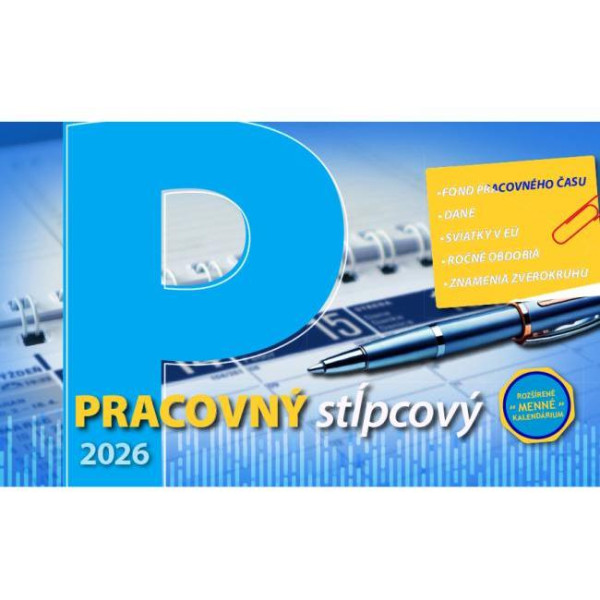 Stolový kalendár stĺpcový 23 x 14 cm - Pracovný 2026