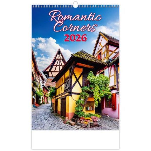 Nástenný kalendár Romantic Corners 31,5 x 45 cm 2026