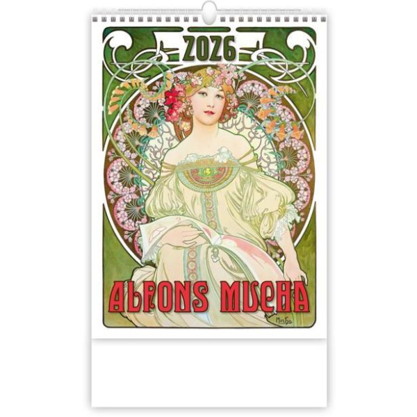 Nástenný kalendár Alfons Mucha 24 x 33 cm 2026