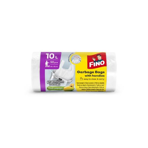 Vrecia zaväzovacie s ušami FINO Premium aromatic 10 ℓ, 6 mic., 36 x 44 cm, biele (50 ks)
