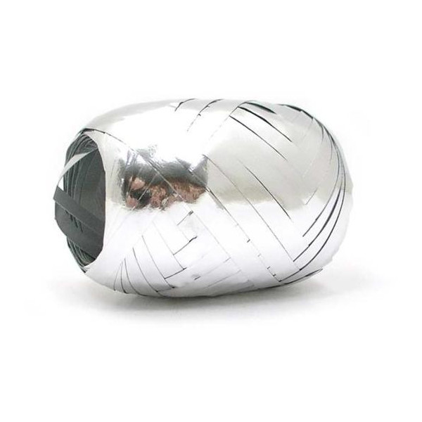 Vianočná darčeková stuha metalická strieborná 5mm x 20m