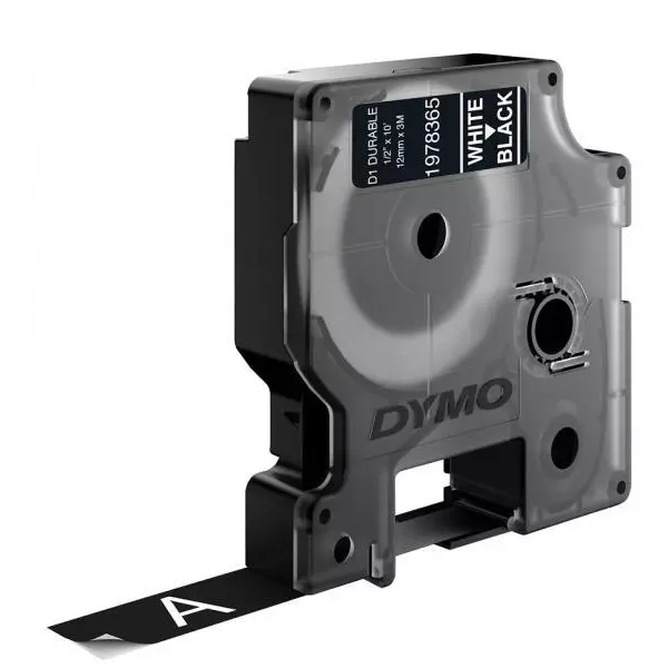 Permanentná vinylová páska Dymo D1 12 mm čierna/biela