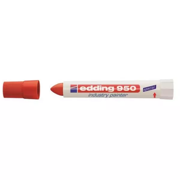 Priemyselný voskový popisovač edding 950 červený