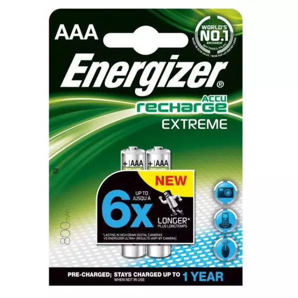 Batéria Energizer dobíjateľná AAA-HR03/2ks 800mAh mikrotužková