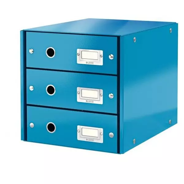 Zásuvkový box Leitz Click & Store 3 zásuvky metalická modrá