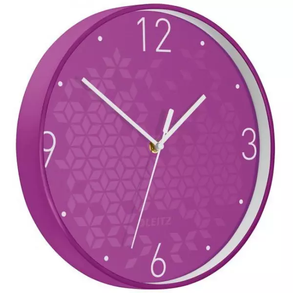 Nástenné hodiny Leitz WOW purpurová