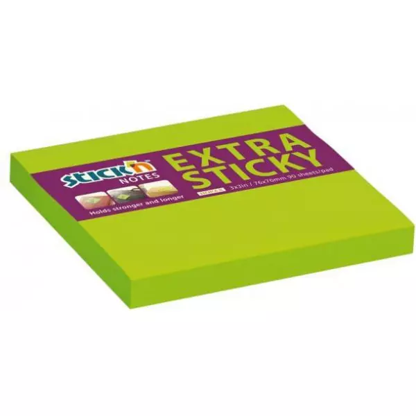 Samolepiaci bloček 76x76mm neónovo zelený